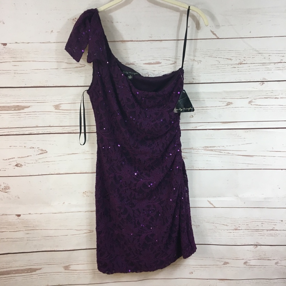 City Triangles Purple Sequined Dress A20